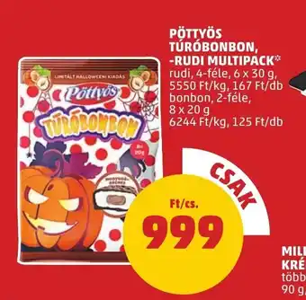 PENNY PÖTTYÖS TÚRÓBONBON, -RUDI MULTIPACK 6 x 30 g / 8 x 20 g ajánlat
