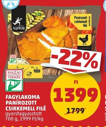 PENNY FAGYLAKOMA PANÍROZOTT CSIRKEMELL FILÉ 700 g ajánlat