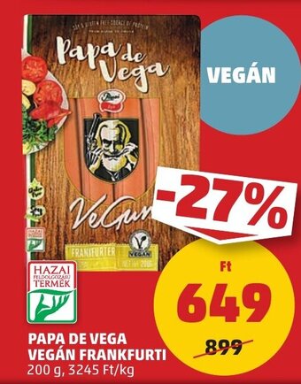 PAPA DE VEGA VEGÁN FRANKFURTI 200 g