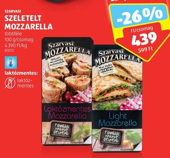 ALDI SZARVASI SZELETELT MOZZARELLA 100 g ajánlat