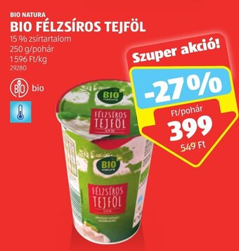 ALDI BIO NATURA BIO FÉLZSÍROS TEJFÖL 250 g ajánlat