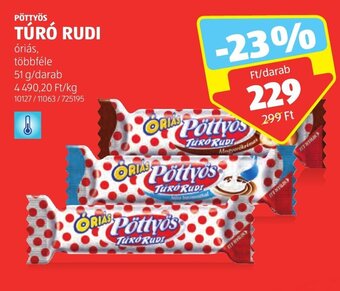 ALDI PÖTTYÖS TÚRÓ RUDI 51 g ajánlat