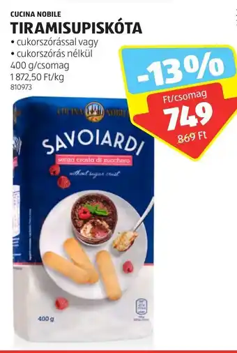 ALDI CUCINA NOBILE TIRAMISUPISKÓTA 400 g ajánlat