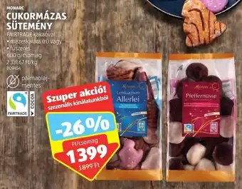 ALDI MONARC CUKORMÁZAS SÜTEMÉNY 600g ajánlat