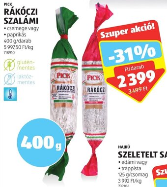 ALDI PICK RÁKÓCZI SZALÁMI 400g ajánlat