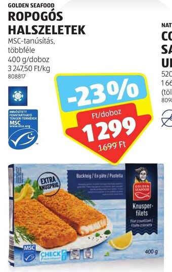 ALDI GOLDEN SEAFOOD ROPOGÓS HALSZELETEK 400g ajánlat