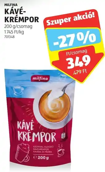 ALDI MILFINA KÁVÉ-KRÉMPOR 200g ajánlat
