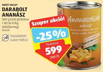 ALDI SWEET VALLEY DARABOLT ANANÁSZ 560g ajánlat