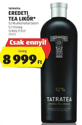 ALDI TATRATEA EREDETI TEA LIKŐR ajánlat