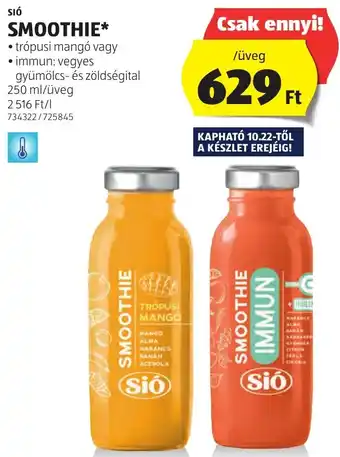 ALDI SIÓ SMOOTHIE 250ml ajánlat