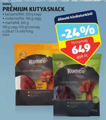 ALDI ROMEO PRÉMIUM KUTYASNACK 150g ajánlat