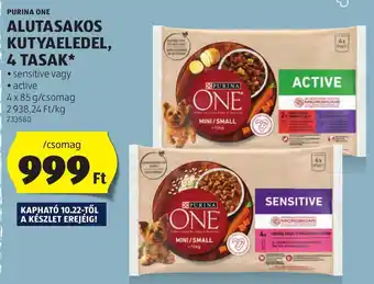 PURINA ONE ALUTASAKOS KUTYAELEDEL, 4 TASAK