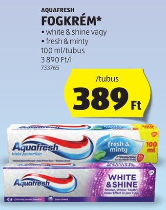 ALDI AQUAFRESH FOGKRÉM 100ml ajánlat