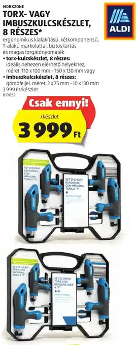WORKZONE TORX-VAGY IMBUSZKULCSKÉSZLET, 8 RÉSZES