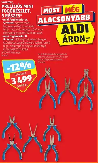 ALDI WORKZONE PRECÍZIÓS MINI FOGÓKÉSZLET, 5 RÉSZES ajánlat