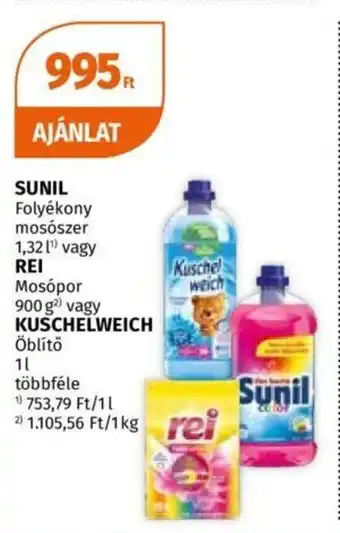 SUNIL 1,32l REI Mosópor 900 g KUSCHELWEICH 1l