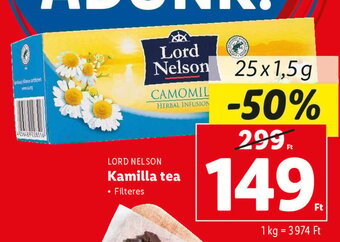 Lidl LORD NELSON Kamilla tea 25 x 1,5 g ajánlat