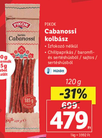 Lidl PIKOK Cabanossi kolbász 120 g ajánlat