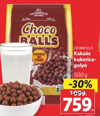 Lidl CROWNFIELD Kakaós kukorica- golyó 500 g ajánlat