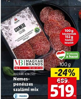Lidl HAZÁNK KINCSET Nemes- penészes szalámi mix 100 g ajánlat