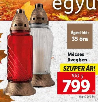 Lidl Mécses üvegben 100 g ajánlat