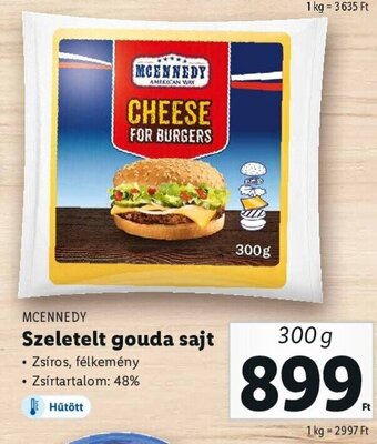 Lidl MCENNEDY Szeletelt gouda sajt 300 g ajánlat