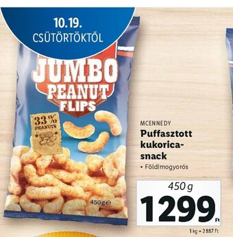 Lidl MCENNEDY Puffasztott kukorica-snack 450 g ajánlat