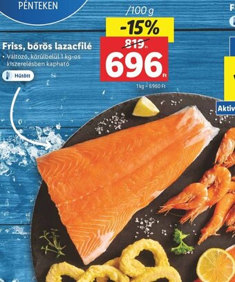 Lidl Friss, bőrös lazacfilé 100 g ajánlat