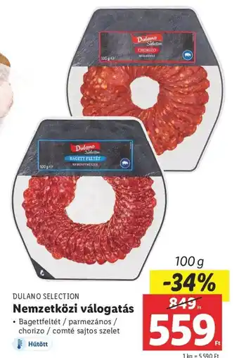 Lidl DULANO SELECTION Nemzetközi válogatás 100 g ajánlat