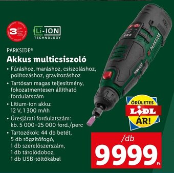 Lidl PARKSIDE Akkus multicsiszoló ajánlat