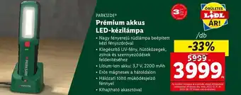 Lidl PARKSIDE Prémium akkus LED-kézilámpa ajánlat