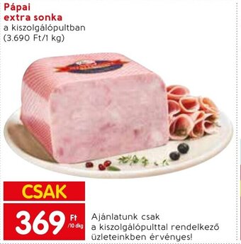 Spar Pápai extra sonka 10dkg ajánlat