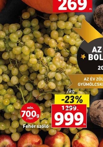 Lidl Fehér szőlő 1 kg ajánlat
