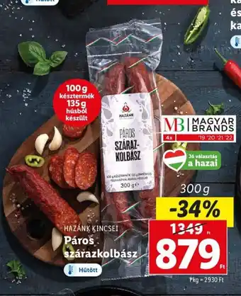 HAZÁNK KINCSEI Páros szárazkolbász 300 g