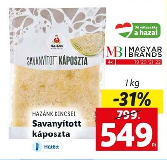 Lidl HAZÁNK KINCSEI Savanyított káposzta 1 kg ajánlat