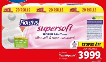 Lidl FLORALYS Toalettpapír 20 tekercs ajánlat