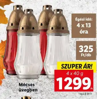 Lidl Mécses üvegben 4 x 40 g ajánlat