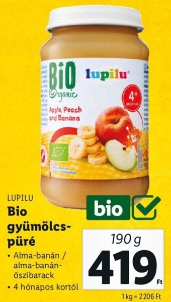 LUPILU Bio gyümölcs-püré 190 g
