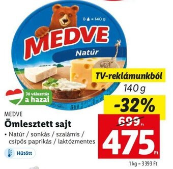 Lidl MEDVE Ömlesztett sajt 140g ajánlat
