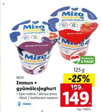 Lidl MIZO Immun gyümölcsjoghurt ajánlat
