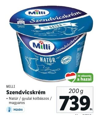 Lidl MILLI Szendvicskrém 200g ajánlat