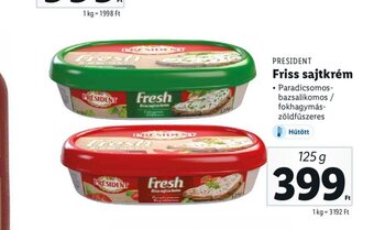 Lidl PRESIDENT Friss sajtkrém 125g ajánlat