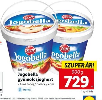 ZOTT Jogobella gyümölcsjoghurt 900g