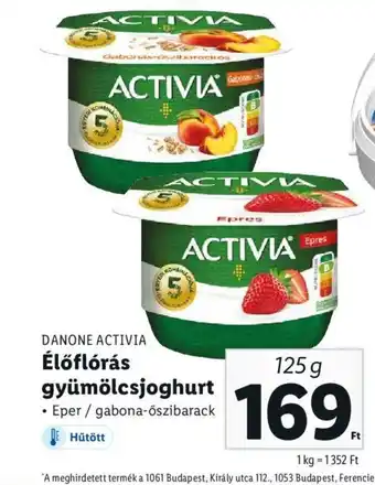 DANONE ACTIVIA Élőflórás gyümölcsjoghurt 125g