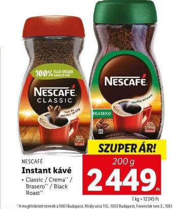Lidl NESCAFÉ Instant kávé 200g ajánlat