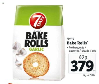 Lidl 7DAYS Bake Rolls 80g ajánlat