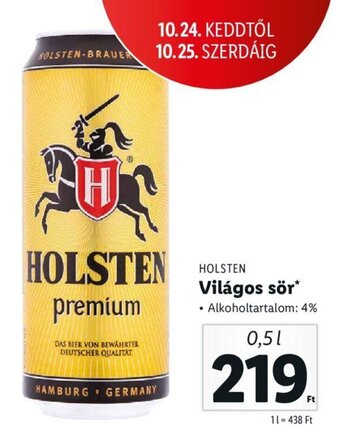Lidl HOLSTEN Világos sör 0,5l ajánlat