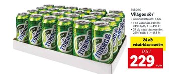 Lidl TUBORG Világos sör 0,5l ajánlat