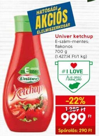 Spar Univer ketchup 700g ajánlat