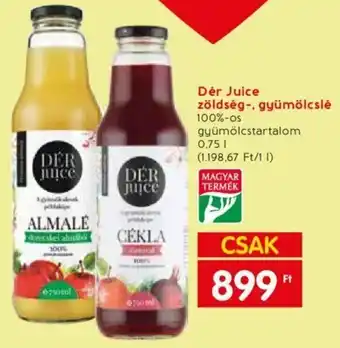 Spar Dér Juice zöldség-, gyümölcslé 0,75l ajánlat